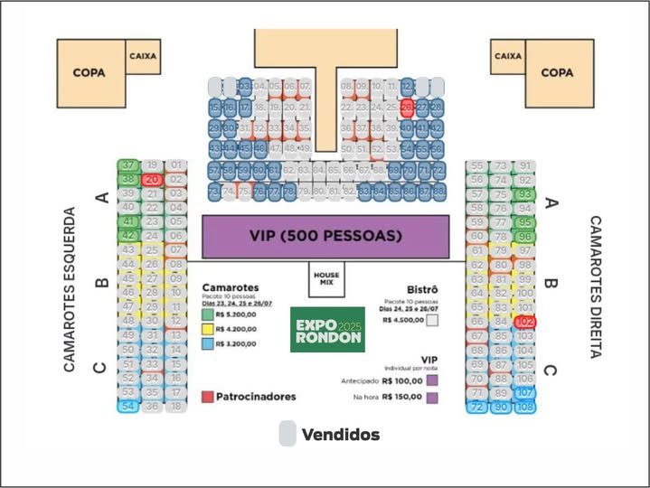 Últimos dias para garantir camarotes e bistrôs para shows da Expo Rondon